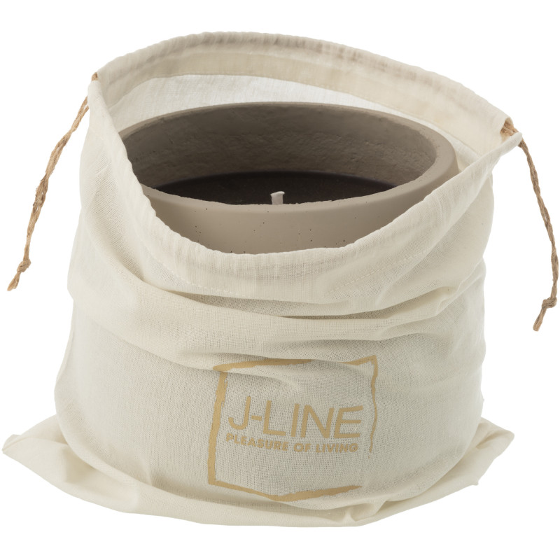 Grande Bougie d'extérieur longue durée 45 H Ciment Gris Cire Alikee 