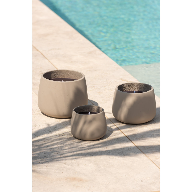 Bougie d'extérieur 18 H Ciment Gris Cire Alikee 