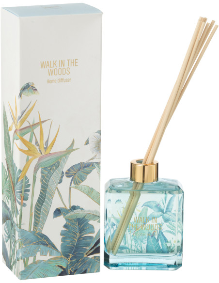 Diffuseur de parfum à bâtonnets Mélange boisé Woody Blush 180 ml Verre Bleu Motif fleurs Walk In The Woods 