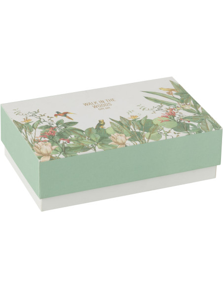 Coffret cadeau Bougie parfumé & Diffuseur à bâtonnets Mélange aromatique Evergreen & Silver Birch 15 H 50 ml Verre Vert Motif fl
