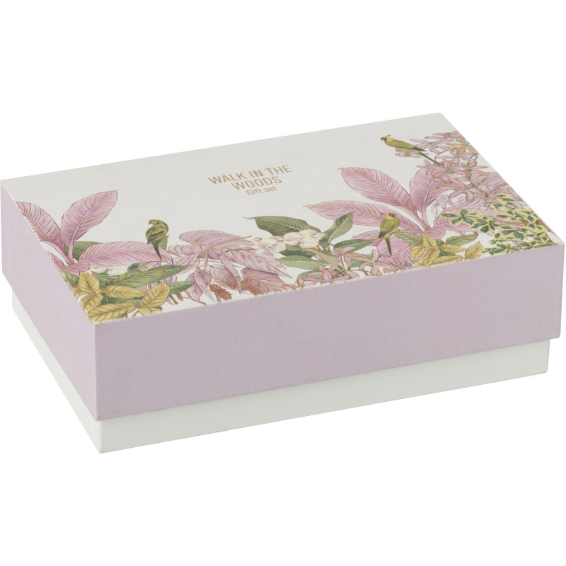 Coffret cadeau Bougie parfumé & Diffuseur à bâtonnets Mélange floral Mimosa & Rose 15 H 50 ml Verre Rose Motif fleurs Cire Walk 