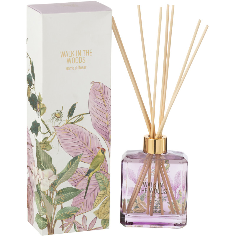 Diffuseur de parfum à bâtonnets Mélange floral Mimosa & Rose 180 ml Verre Rose Motif fleurs Walk In The Woods 