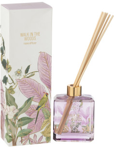 Diffuseur de parfum à bâtonnets Mélange floral Mimosa & Rose 180 ml Verre Rose Motif fleurs Walk In The Woods 