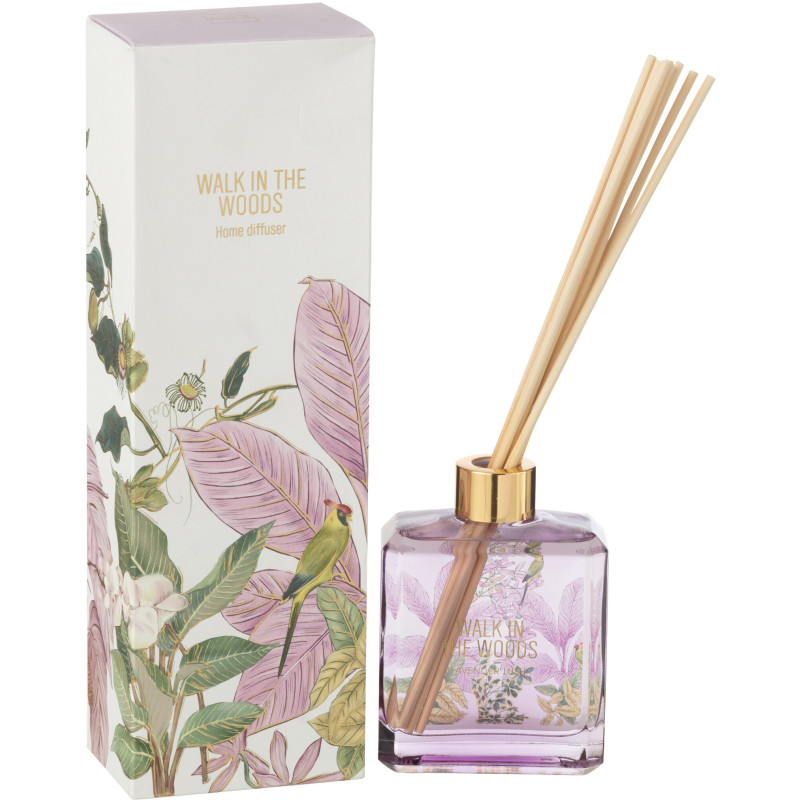 Diffuseur de parfum à bâtonnets Mélange floral Mimosa & Rose 180 ml Verre Rose Motif fleurs Walk In The Woods 