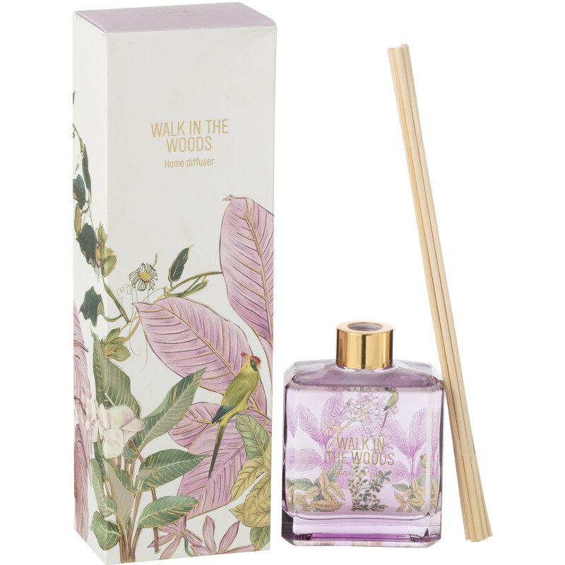 Diffuseur de parfum à bâtonnets Mélange floral Mimosa & Rose 180 ml Verre Rose Motif fleurs Walk In The Woods 