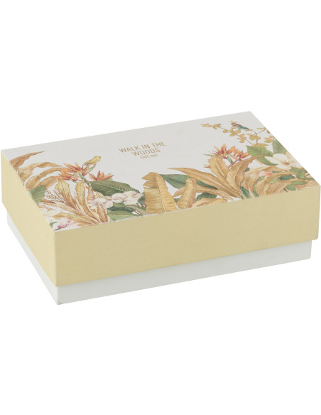Coffret cadeau Bougie parfumé & Diffuseur à bâtonnets Mélange agrume Bergamot Fig 15 H 50 ml Verre Jaune Motif fleurs Cire Walk 