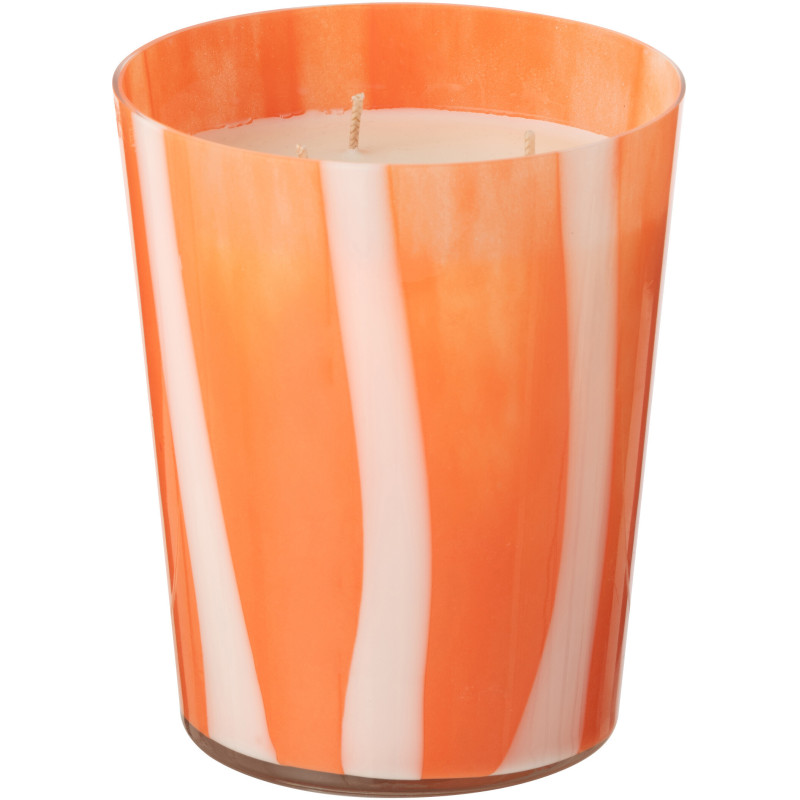 Bougie parfumée Mélange agrumes Stone & Rock 68 H Verre Orange Motif lignes Cire Noa 