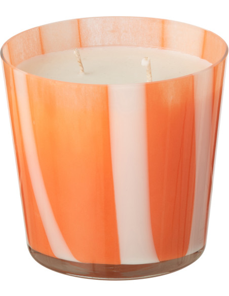 Bougie parfumée Mélange agrumes Stone & Rock 50 H Verre Orange Motif lignes Cire Noa 