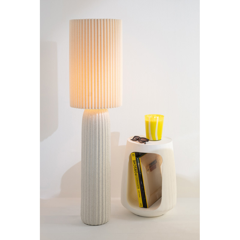 Grande Bougie parfumée Mélange floral Yashioka Gardenia 95 H Verre Jaune Motif lignes Cire Noa 