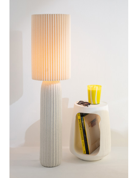 Grande Bougie parfumée Mélange floral Yashioka Gardenia 95 H Verre Jaune Motif lignes Cire Noa 