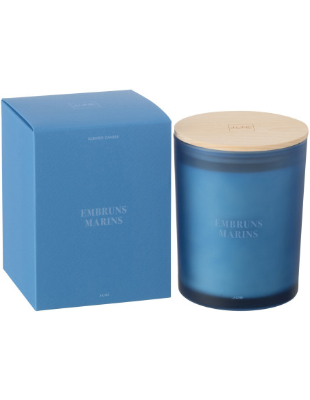 Bougie parfumée Mélange frais Embruns Marins 52 H Verre Bleu Cire Accords Essentiels 