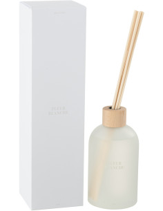 Grand Diffuseur de parfum à bâtonnets Mélange floral Fleur Blanche 550 ml Verre Blanc Accords Essentiels 