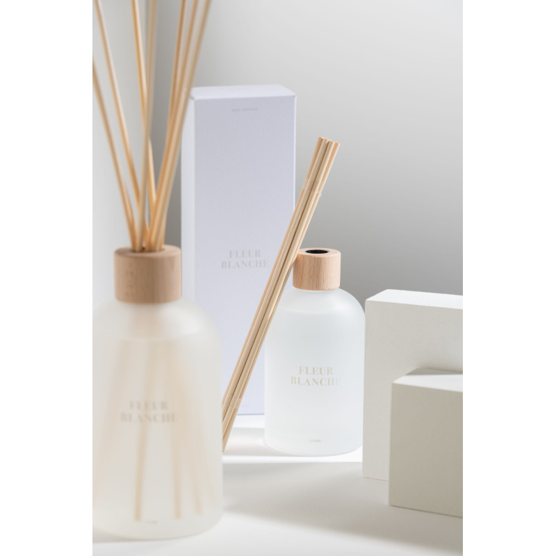 Diffuseur de parfum à bâtonnets Mélange floral Fleur Blanche 250 ml Verre Blanc Accords Essentiels 