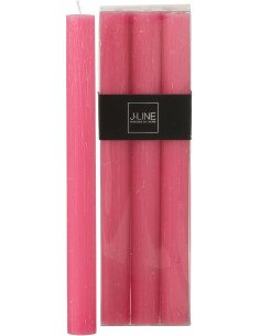 Lot de 6 Bougies Bâton 9 H Cire Rose J-Line 