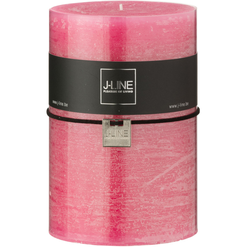 Bougie extra longue durée Cylindrique 95 H Cire Rose J-Line 