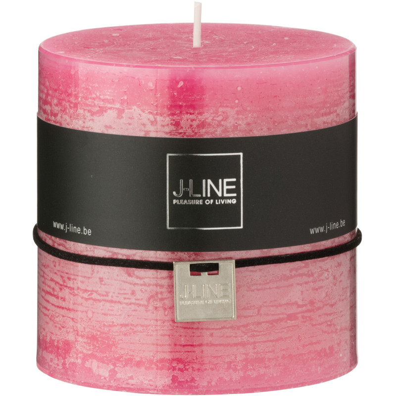 Bougie longue durée Cylindrique 64 H Cire Rose J-Line 