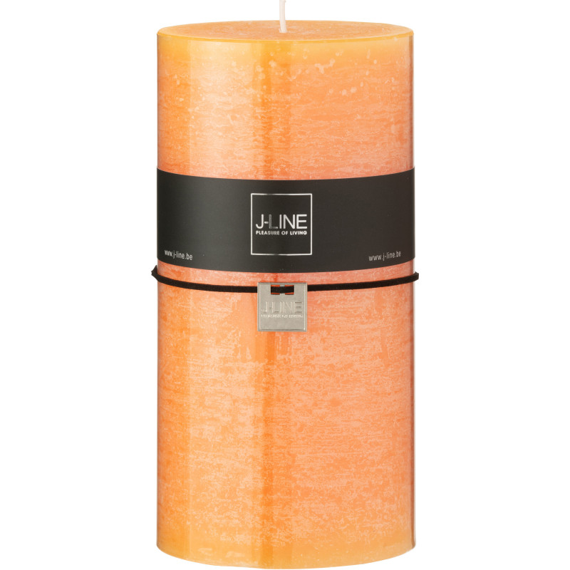 Bougie extra longue durée Cylindrique 150 H Cire Orange clair J-Line 