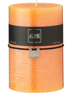 Bougie extra longue durée Cylindrique 95 H Cire Orange clair J-Line 