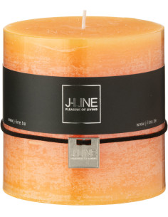 Bougie longue durée Cylindrique 64 H Cire Orange clair J-Line 