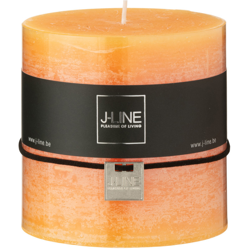 Bougie longue durée Cylindrique 64 H Cire Orange clair J-Line 