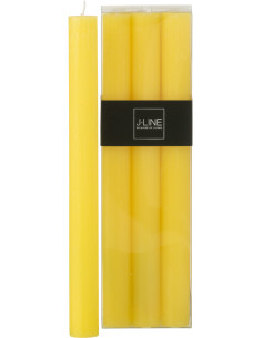 Lot de 6 Bougies Bâton 9 H Cire Jaune J-Line 