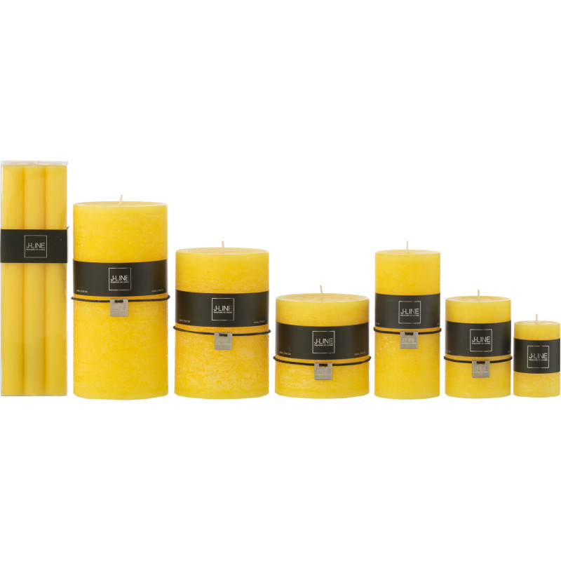 Lot de 6 Bougies Bâton 9 H Cire Jaune J-Line 