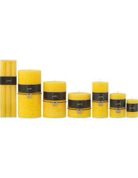 Lot de 6 Bougies Bâton 9 H Cire Jaune J-Line 