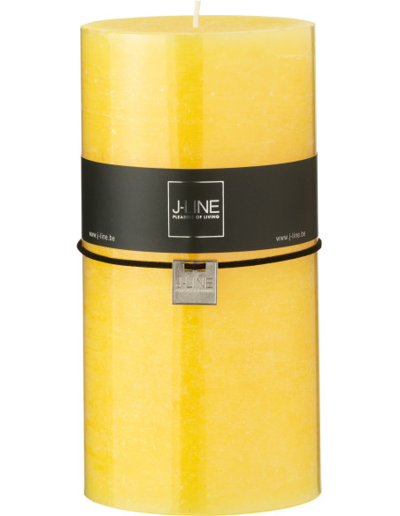 Bougie extra longue durée Cylindrique 150 H Cire Jaune J-Line 