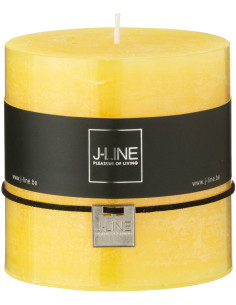 Bougie longue durée Cylindrique 64 H Cire Jaune J-Line 