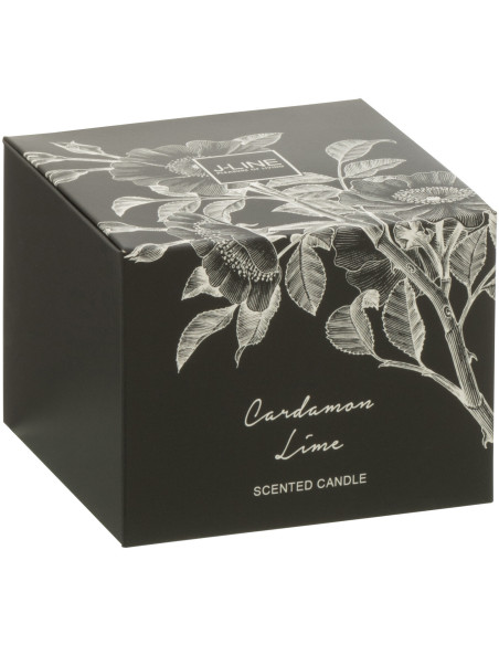 Bougie parfumée longue durée Mélange agrumes Cardamom Lime 10 cm 50 H Verre Transparent Cire Botanéa 
