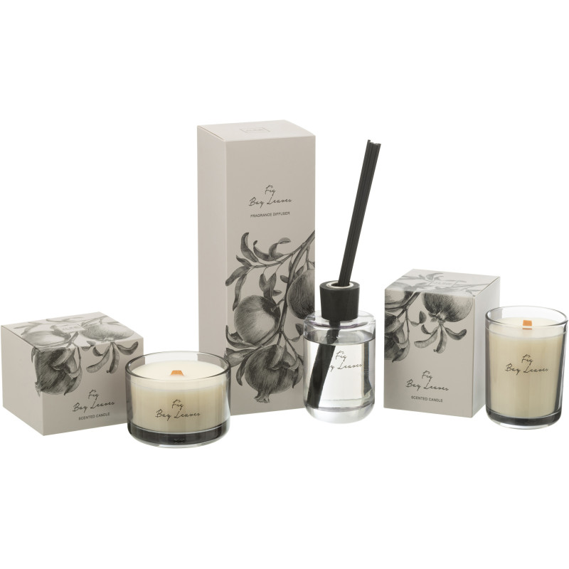 Diffuseur de parfum à bâtonnets Mélange vert Fig Bay Leaves 180 ml Verre Transparent Botanéa 