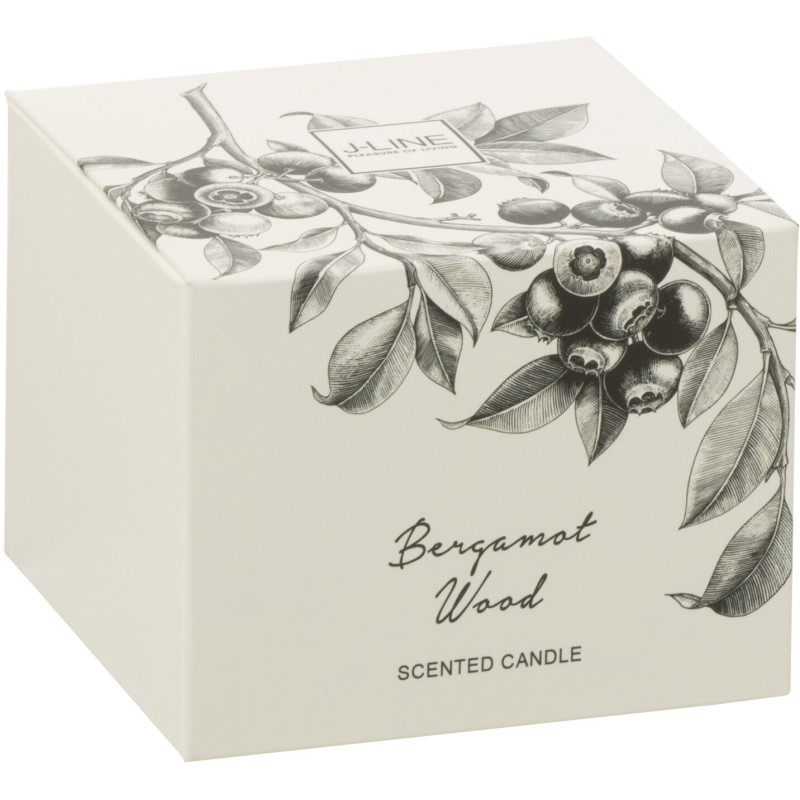 Bougie parfumée longue durée Mélange agrumes Bergamot Wood 10 cm 50 H Verre Transparent Cire Botanéa 