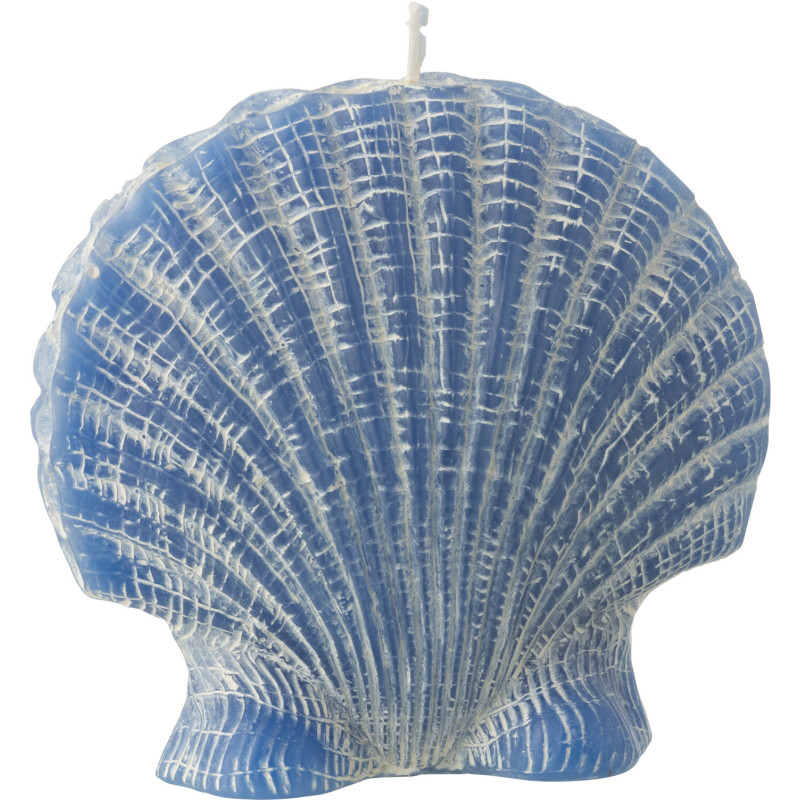 Bougie originale bord de mer Coquillage 13 cm 8 H Cire Bleu foncé Rivélia 