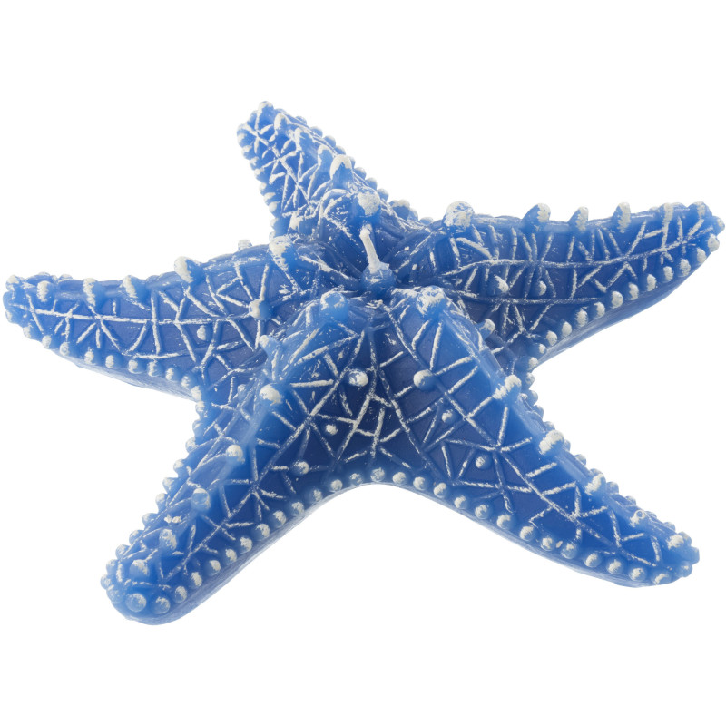 Bougie originale bord de mer Étoile de mer 20 cm 3 H Cire Bleu foncé Rivélia 