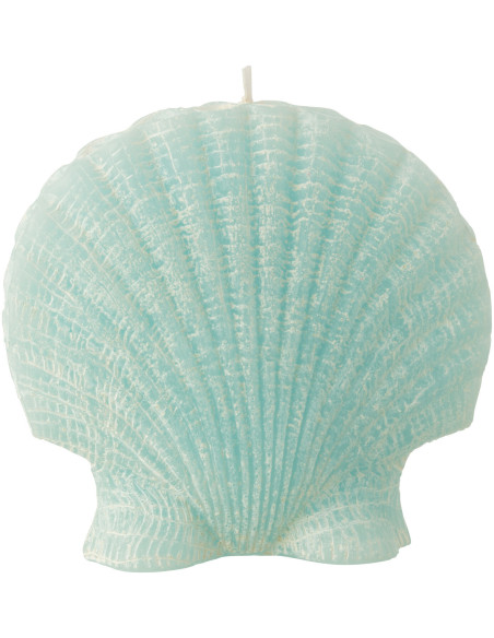 Bougie originale bord de mer Coquillage 13 cm 8 H Cire Bleu azur Rivélia 