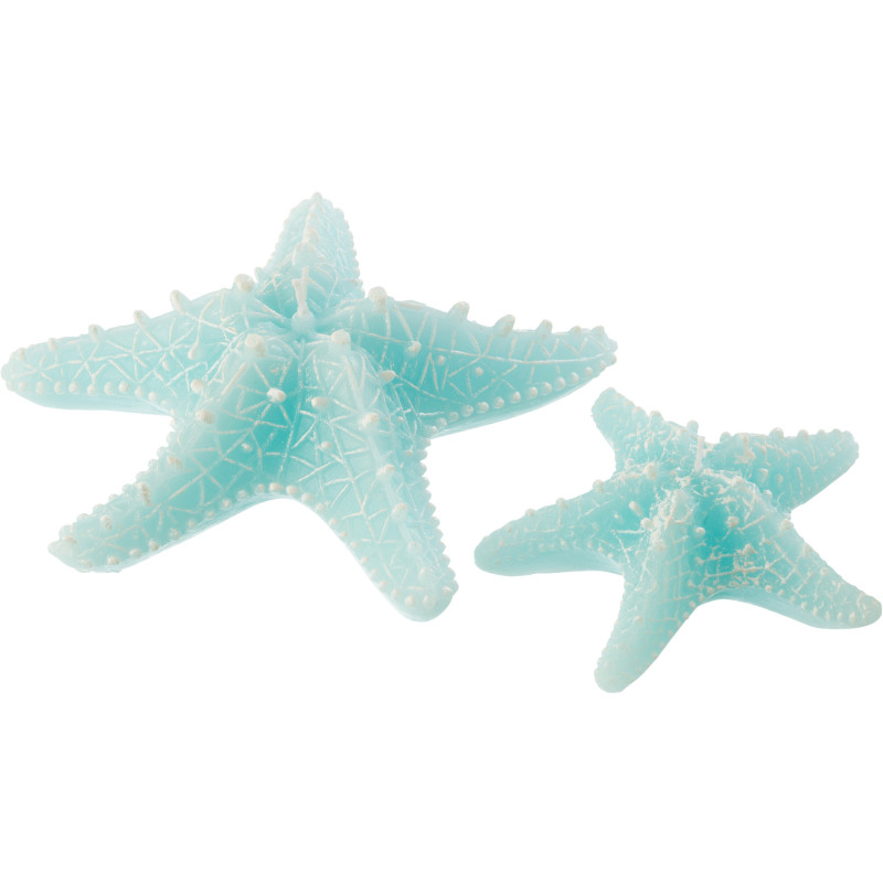 Bougie originale bord de mer Étoile de mer 20 cm 3 H Cire Bleu azur Rivélia 