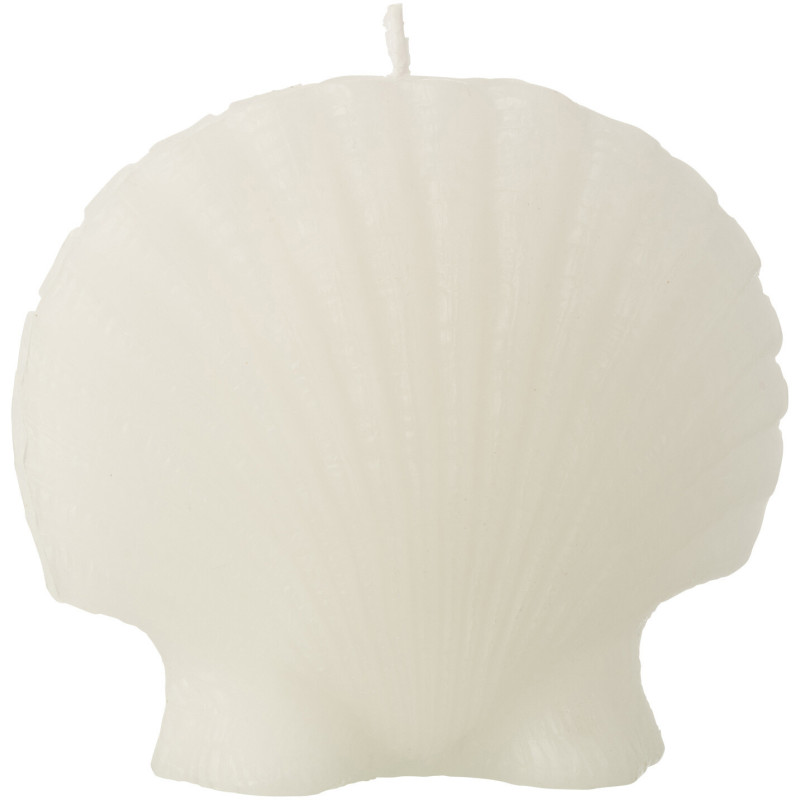 Bougie originale bord de mer Coquillage 13 cm 8 H Cire Blanc Rivélia 