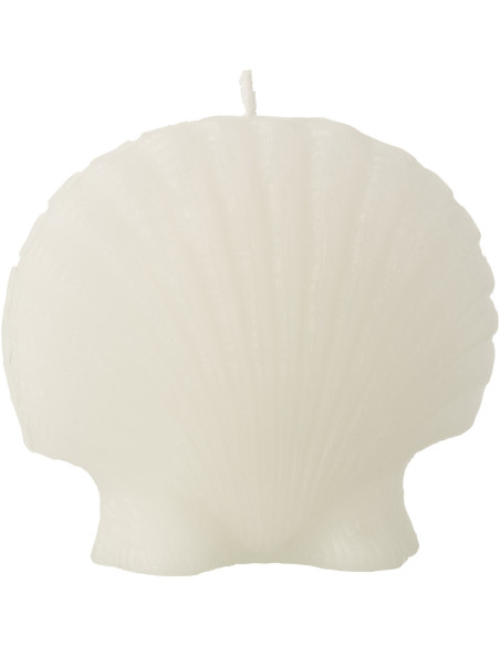 Bougie originale bord de mer Coquillage 13 cm 8 H Cire Blanc Rivélia 