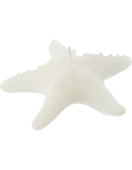 Bougie originale bord de mer Étoile de mer 13 cm 2 H Cire Blanc Rivélia
