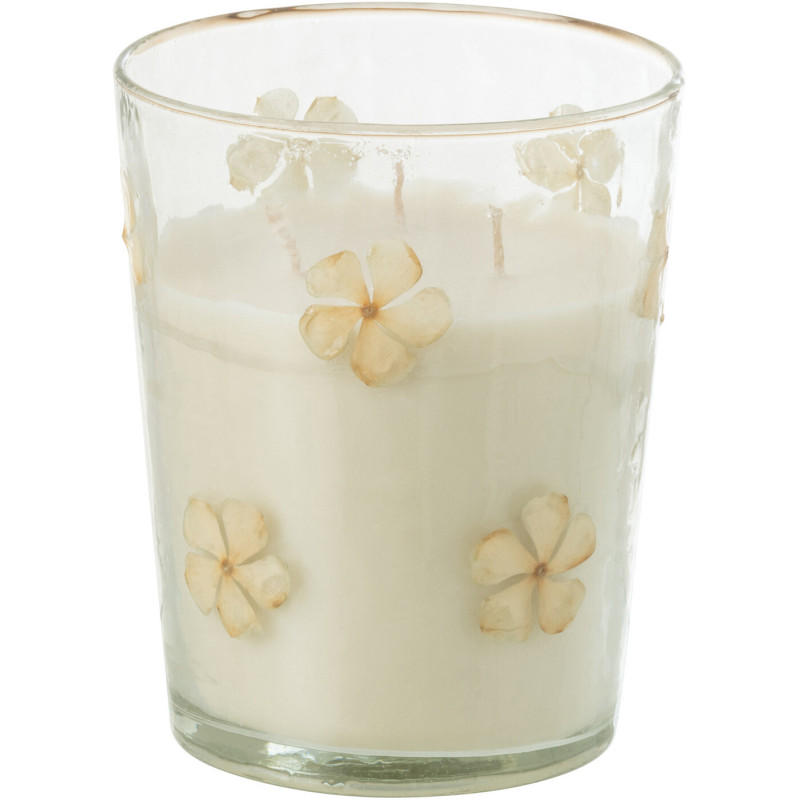 Bougie parfumée longue durée Mélange floral Tender Rose 55 H Verre Transparent Motif fleurs Cire Softy 