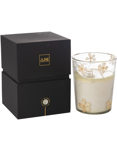 Bougie parfumée longue durée Mélange floral Tender Rose 55 H Verre Transparent Motif fleurs Cire Softy 