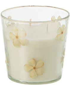 Bougie parfumée longue durée Mélange floral Tender Rose 45 H Verre Transparent Motif fleurs Cire Softy 