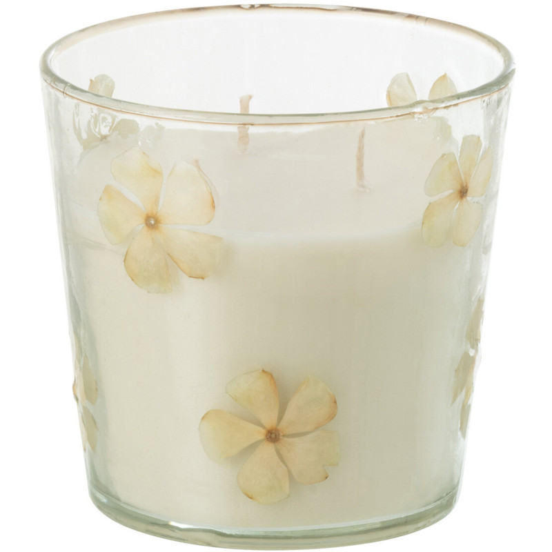 Bougie parfumée longue durée Mélange floral Tender Rose 45 H Verre Transparent Motif fleurs Cire Softy 