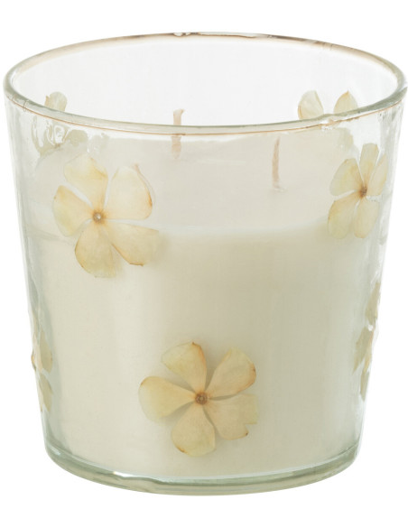 Bougie parfumée longue durée Mélange floral Tender Rose 45 H Verre Transparent Motif fleurs Cire Softy 