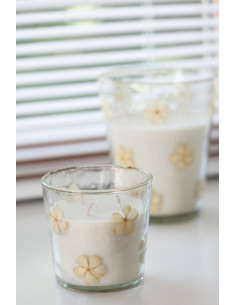 Bougie parfumée longue durée Mélange floral Tender Rose 45 H Verre Transparent Motif fleurs Cire Softy 