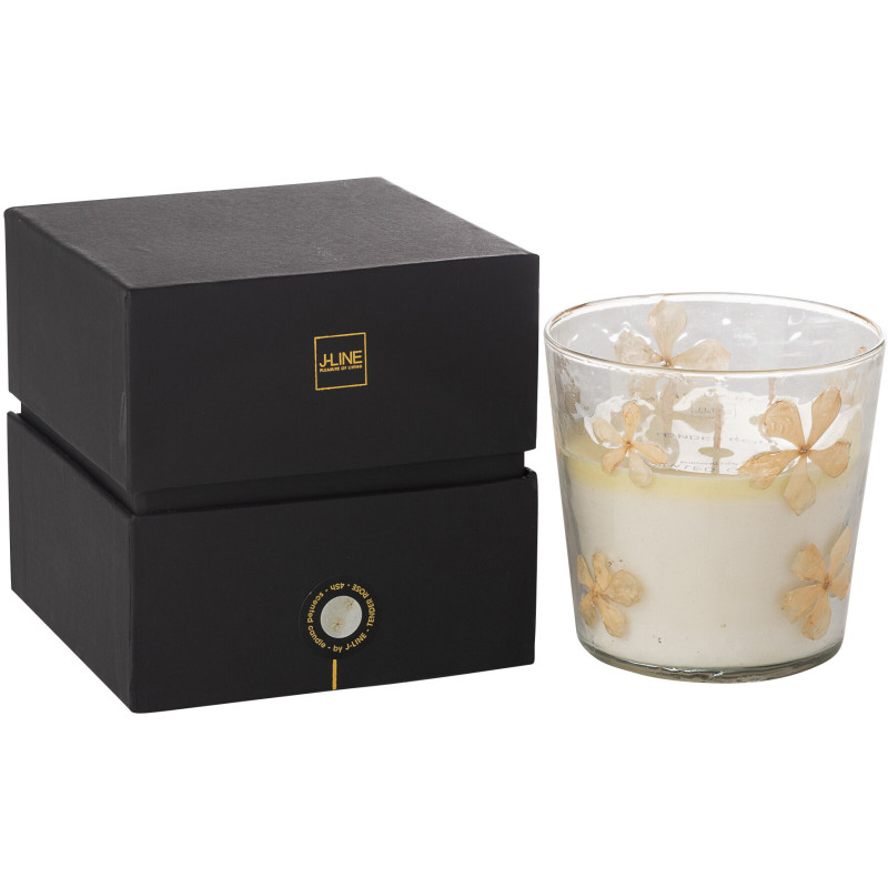 Bougie parfumée longue durée Mélange floral Tender Rose 45 H Verre Transparent Motif fleurs Cire Softy 