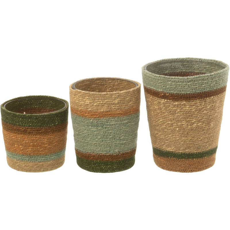 Grande Bougie ethnique chic Mélange boisé Herbla Serenity 75 H Rotin Naturel Tressé Verre Cire Flamia 