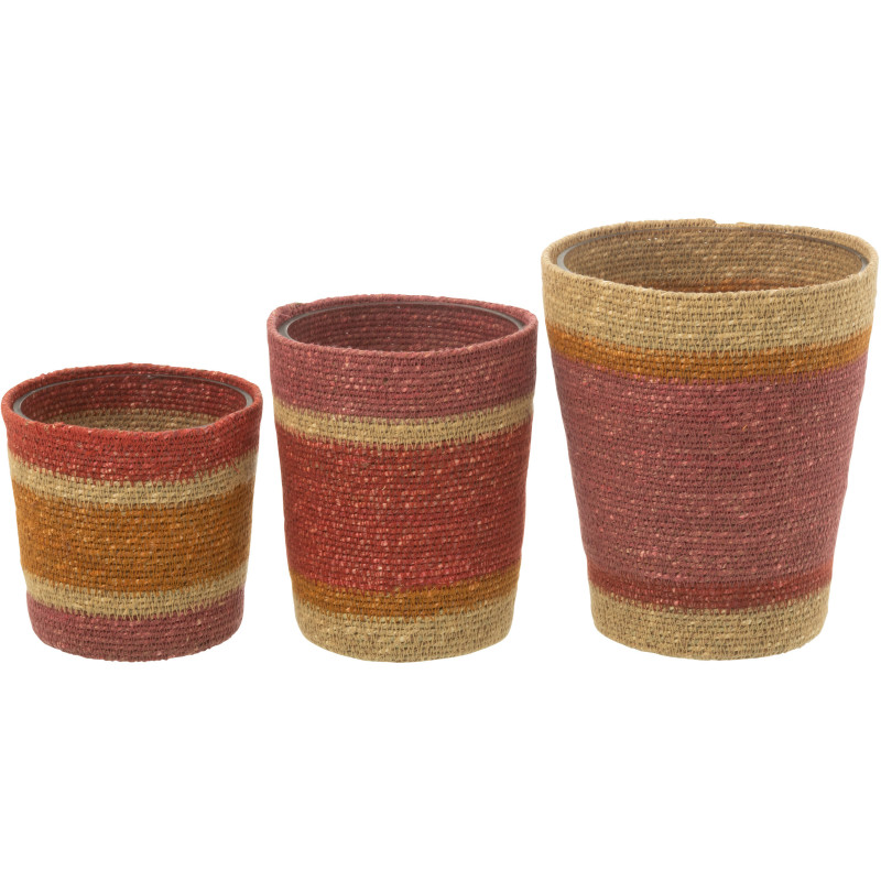 Grande Bougie ethnique chic Mélange floral Tender Rose 75 H Rotin Rouge bordeaux Tressé Verre Cire Flamia 