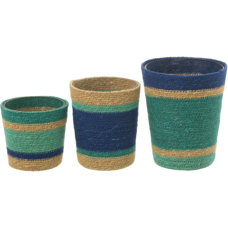 Grande Bougie ethnique chic Mélange frais Seaside Bliss 75 H Rotin Bleu azur Tressé Verre Cire Flamia 
