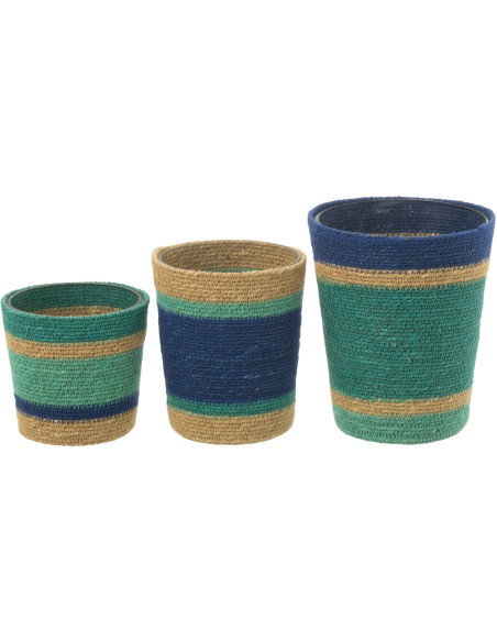 Grande Bougie ethnique chic Mélange frais Seaside Bliss 75 H Rotin Bleu azur Tressé Verre Cire Flamia 